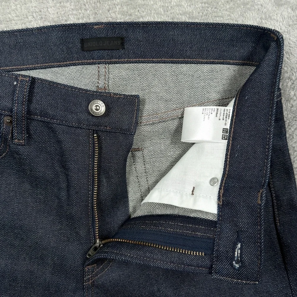 Uniqlo Jeans Mens 29x32 Blue Slim Straight Kaihara Japanese Selvedge Denim